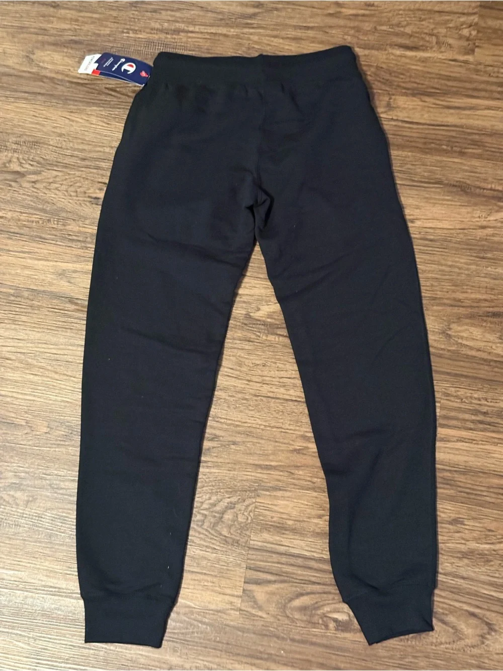Champion Men’s Black Joggers with White Logo Script on Left Leg in Size XS - NWT